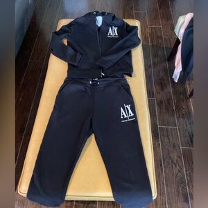Armani exchange black tracksuit set